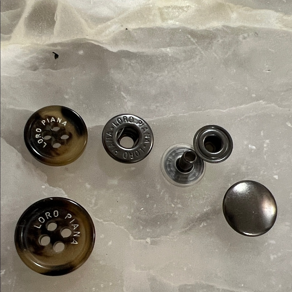 Loro Piana Brown and Silver Button Set